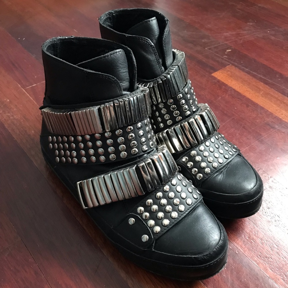 Jeffrey Campbell silver studded sneakers